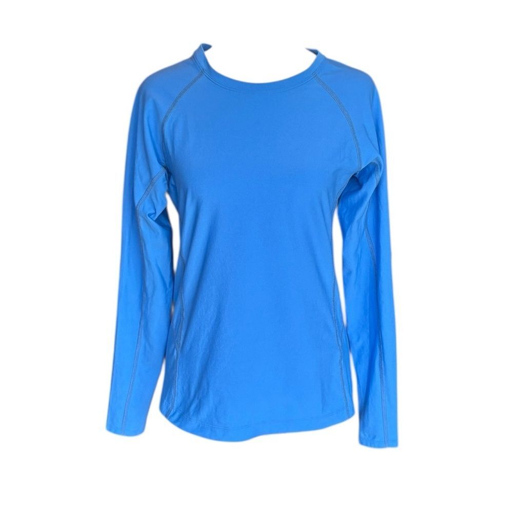 LL Bean Blue Long Sleeve Base Layer Top Womens Size Medium